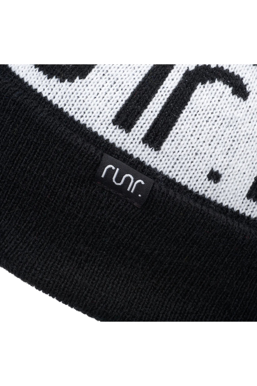 Runr Nordic Bobble Hat | Black/White