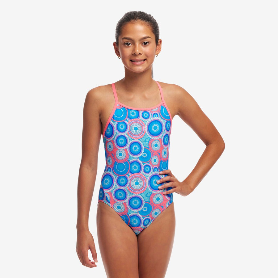 Girl's Diamond Back One Piece | Bundjalung Blue