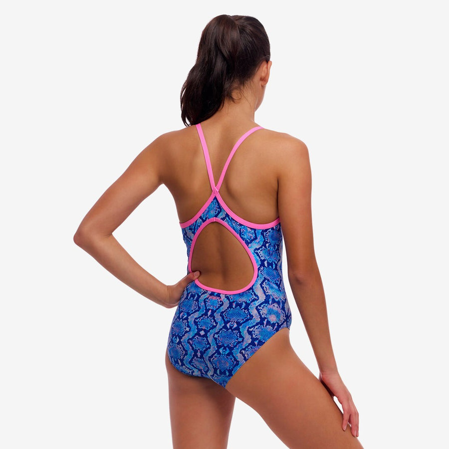Funkita Girl's Diamond Back One Piece | Blue Viper