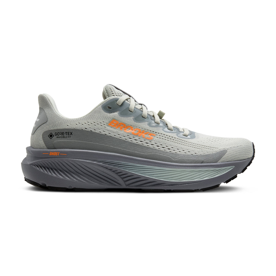 Brooks Ghost 17 GTX Mens | Smoke/Primer Grey/Orange