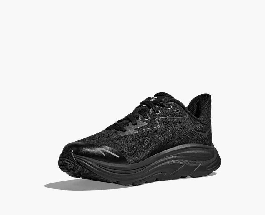 Hoka Clifton 10 Big Kids | Black/Black