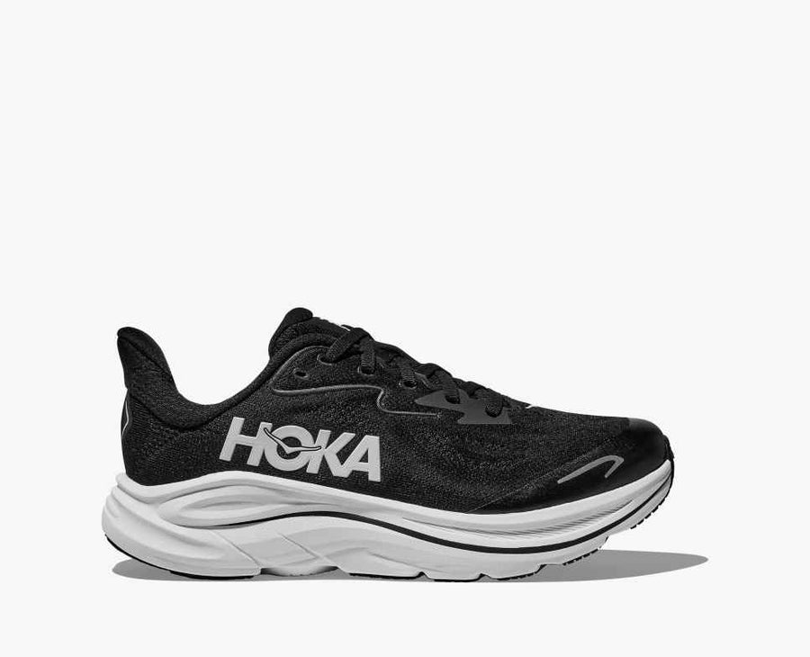 Hoka Clifton 10 Big Kids | Black/White