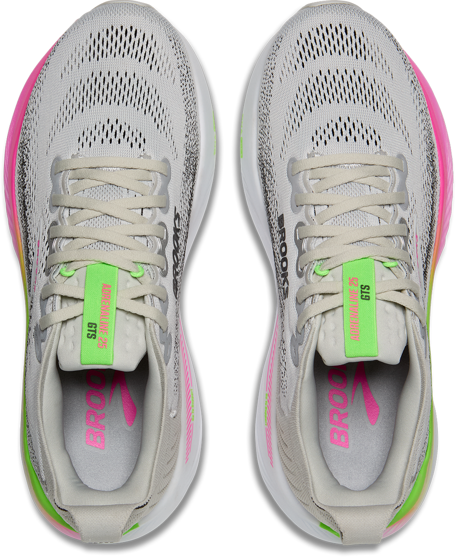 Brooks Adrenaline GTS 25 Wms | Oyster/Pink/Green