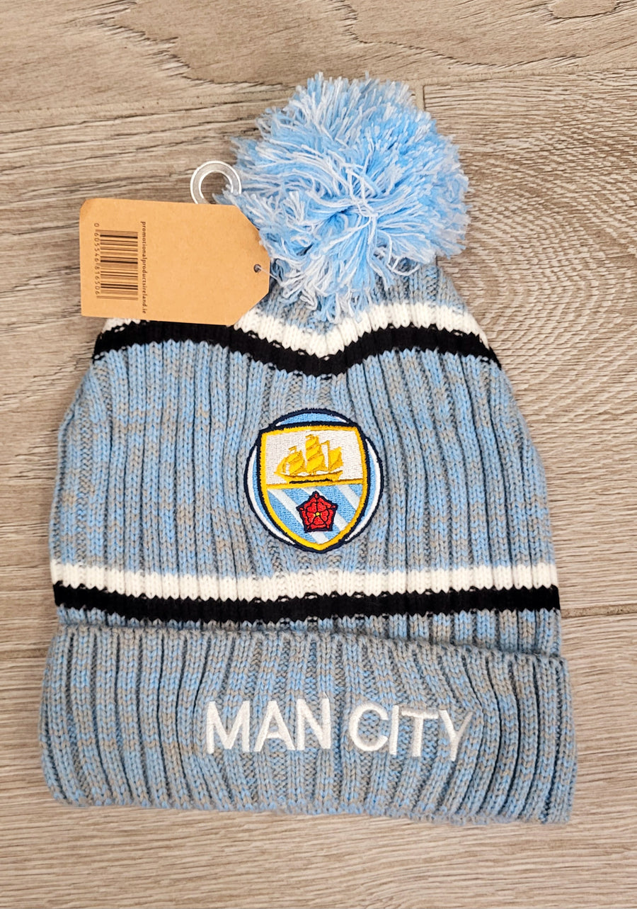 Man City Fleece Lined Bobble Hat