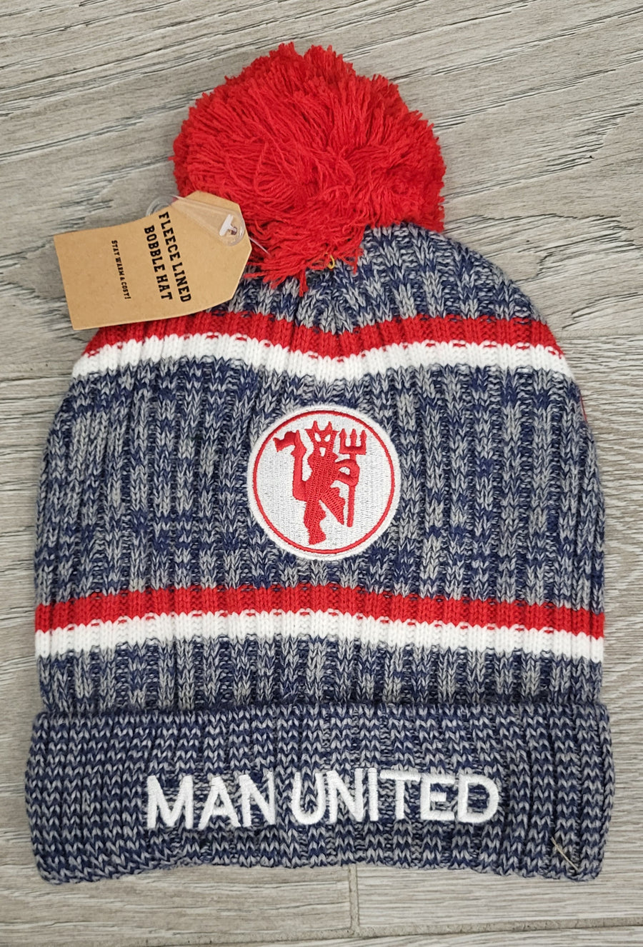 Man United Fleece Lined Bobble Hat