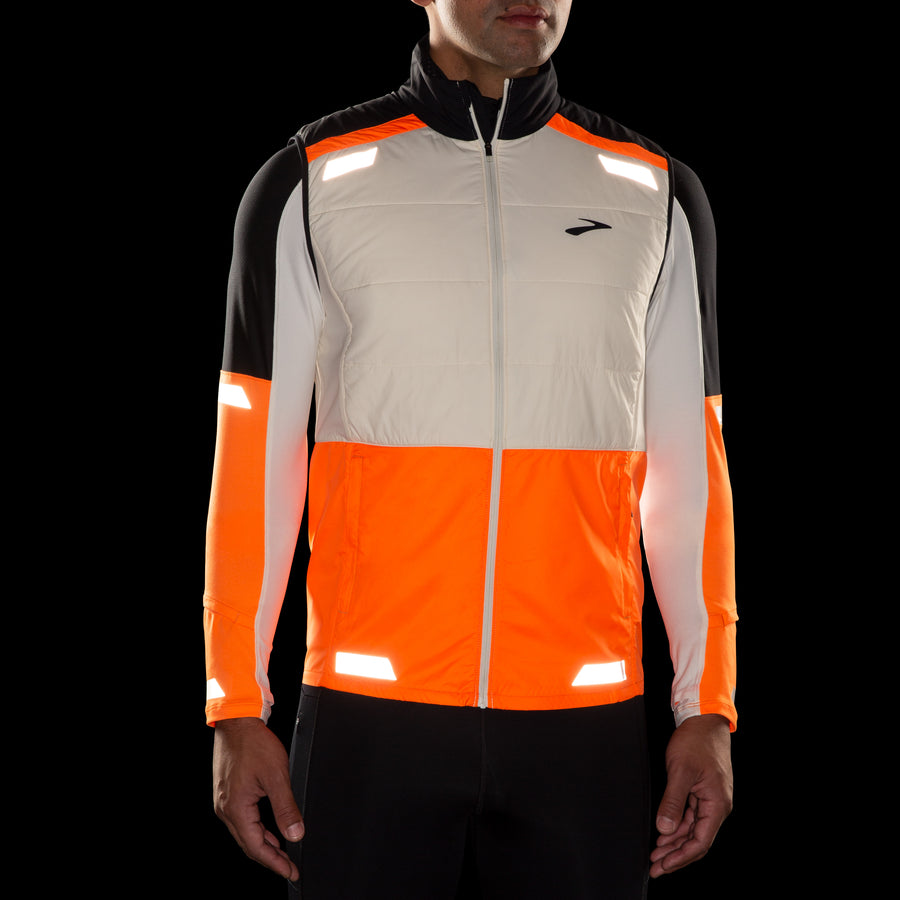 Run Visible Insulated Vest 2.0 | Ecru/Fluoro Flash/Black