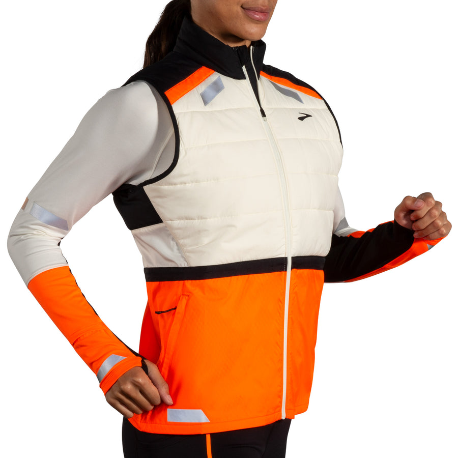 Run Visible Insulated Vest 2.0 W | Ecru/Fluoro Flash/Black