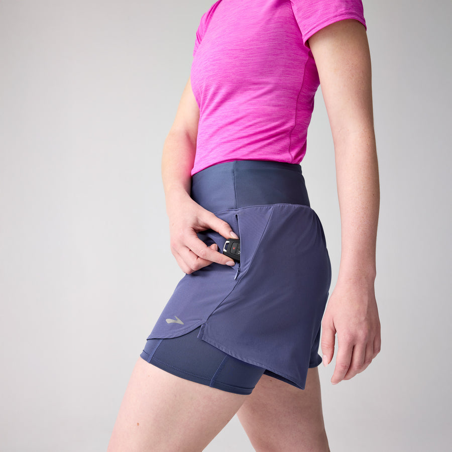 Brooks Chaser 5" 2 in 1 Short 2.0 Womens | Nightshadow