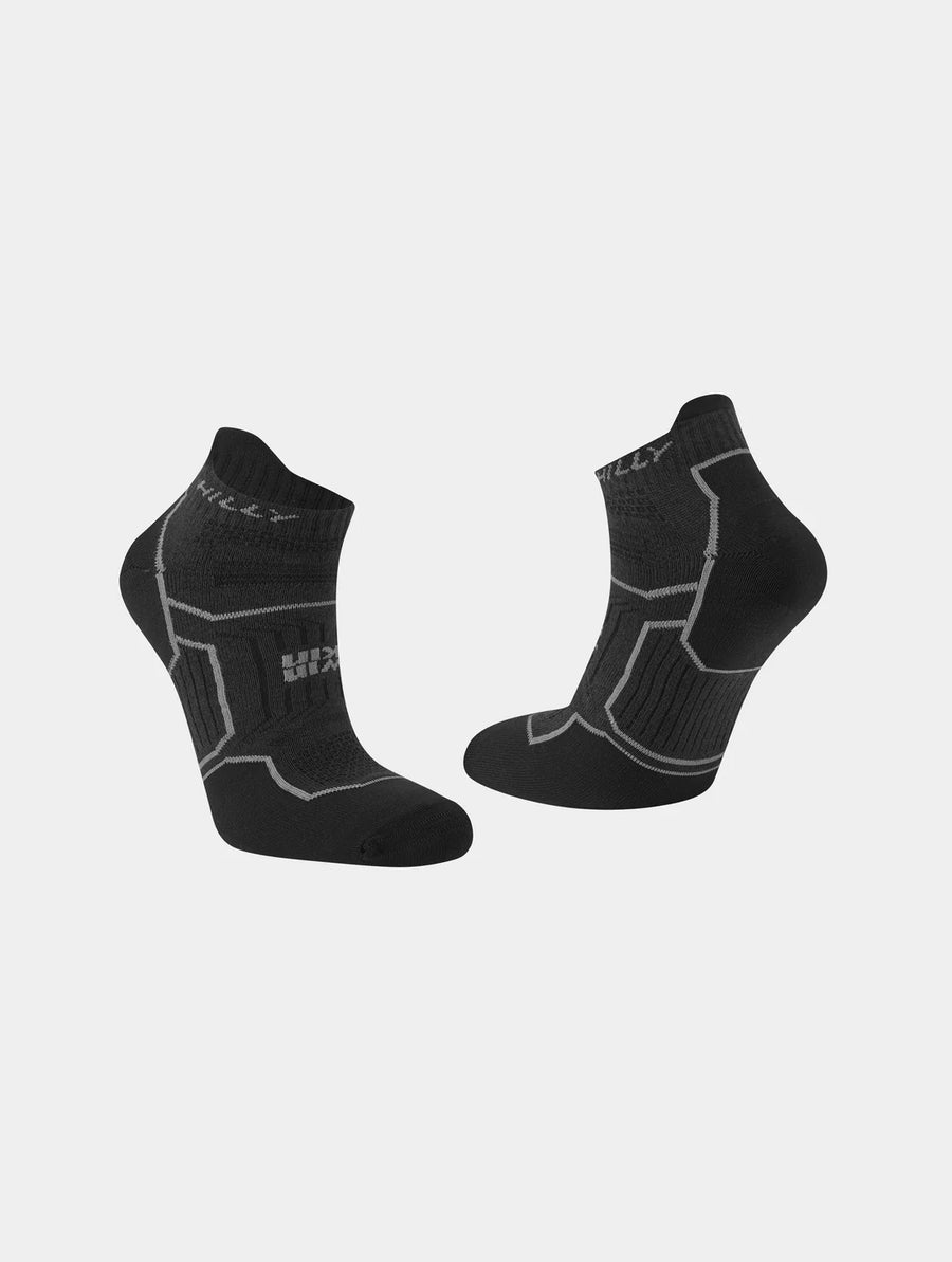 Hilly TwinSkin Socklet | Black/Antharcite