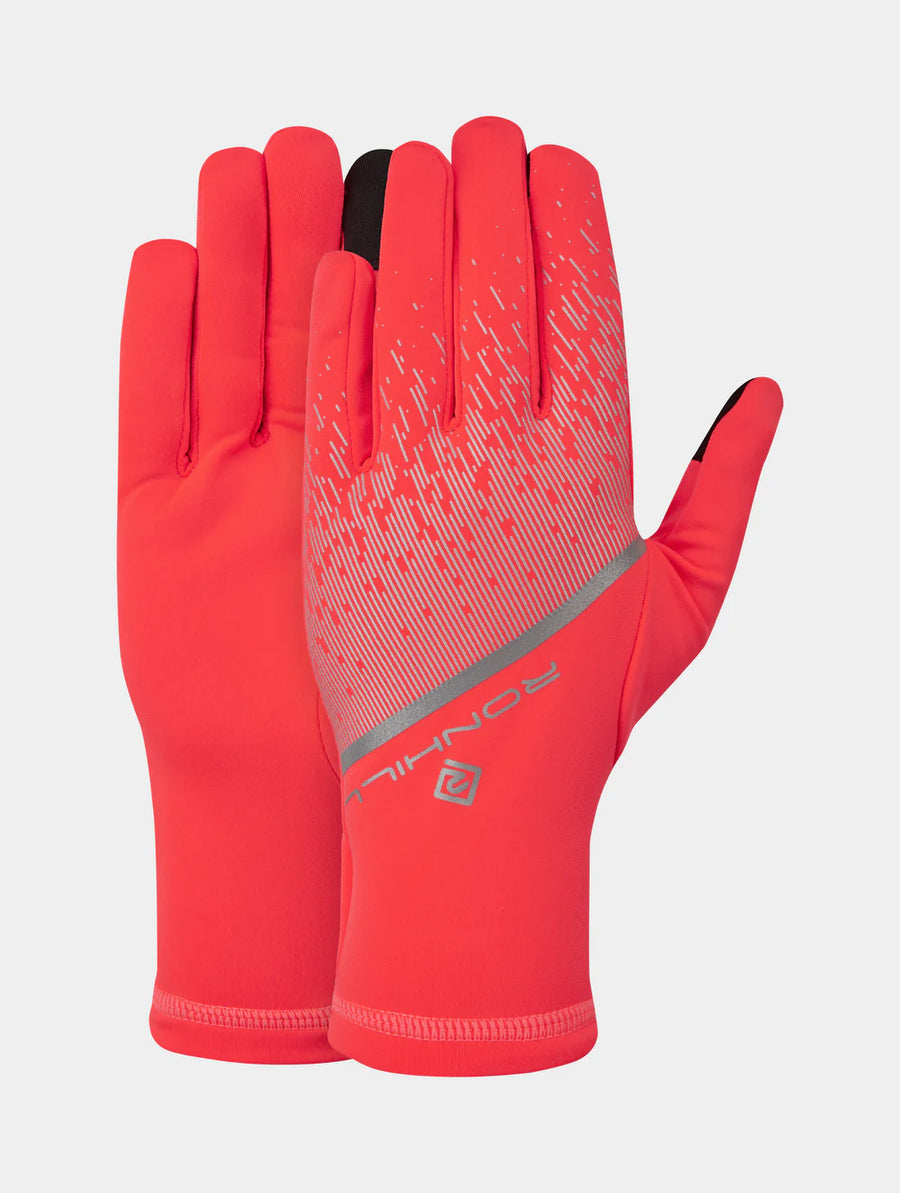 Ron Hill Reflect Gloves | Hot Coral/Reflect
