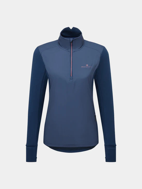 Ron Hill Tech Wind-Block 1/2 Zip Wms | Dark Navy/Dusty Tulip