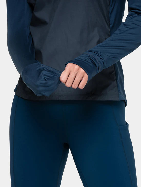 Ron Hill Tech Wind-Block 1/2 Zip Wms | Dark Navy/Dusty Tulip