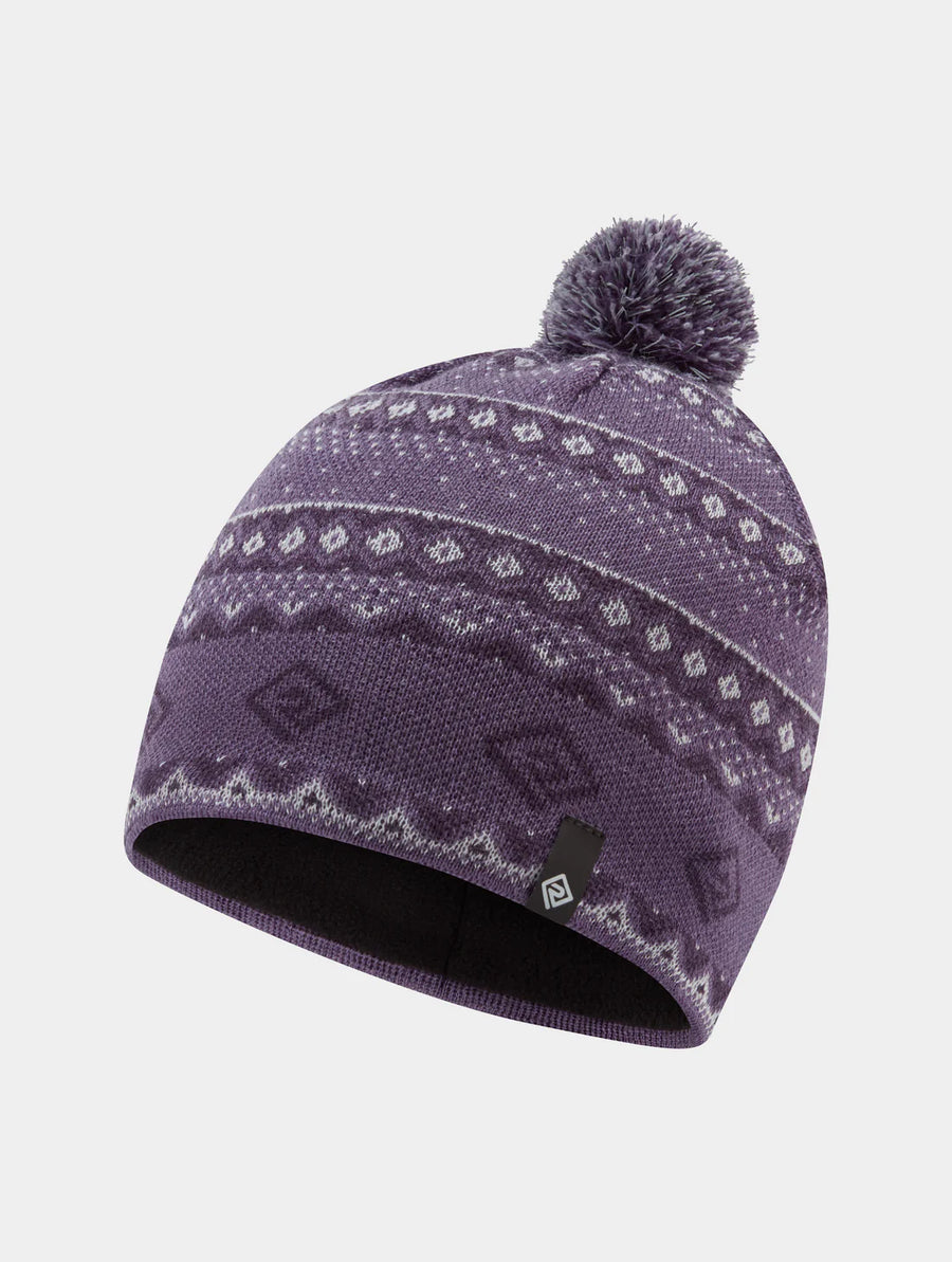 Ron Hill Winter Bobble Hat | Dark Iris/White