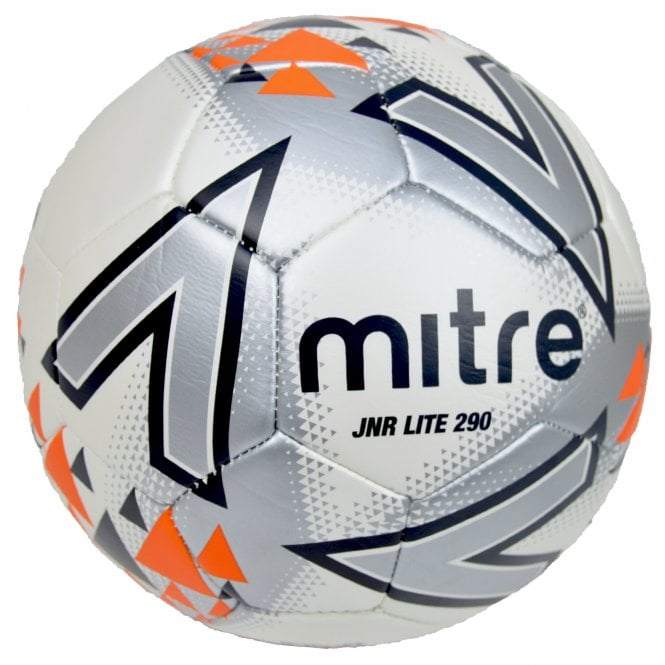 Mitre Jnr Lite 290g Football | White/Silver/Orange