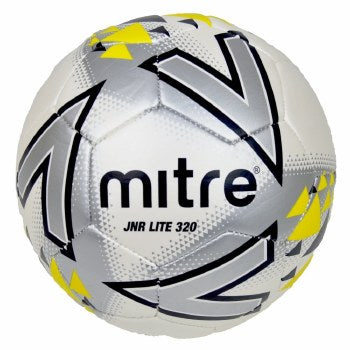 Mitre Jnr Lite 320g Football | White/Silver/Yellow