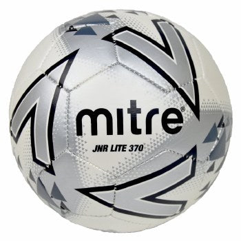 Mitre Jnr Lite 370g Football | White/Silver/Dark Grey