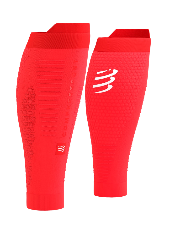 Compressport R2 3.0 Calf Guard - Fluro Red/White